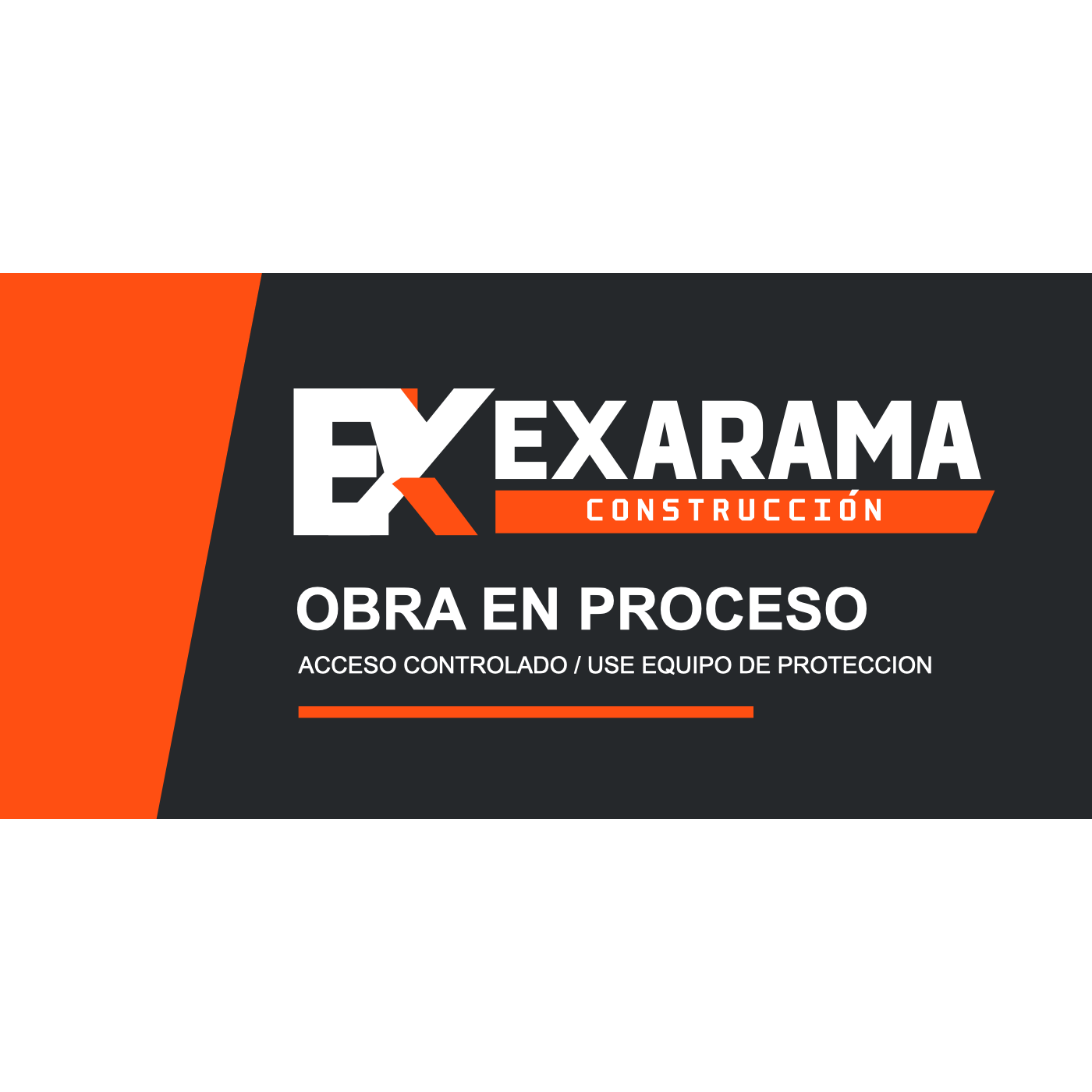 Sistema visual de Exarama Construcción aplicado a señalización de obra